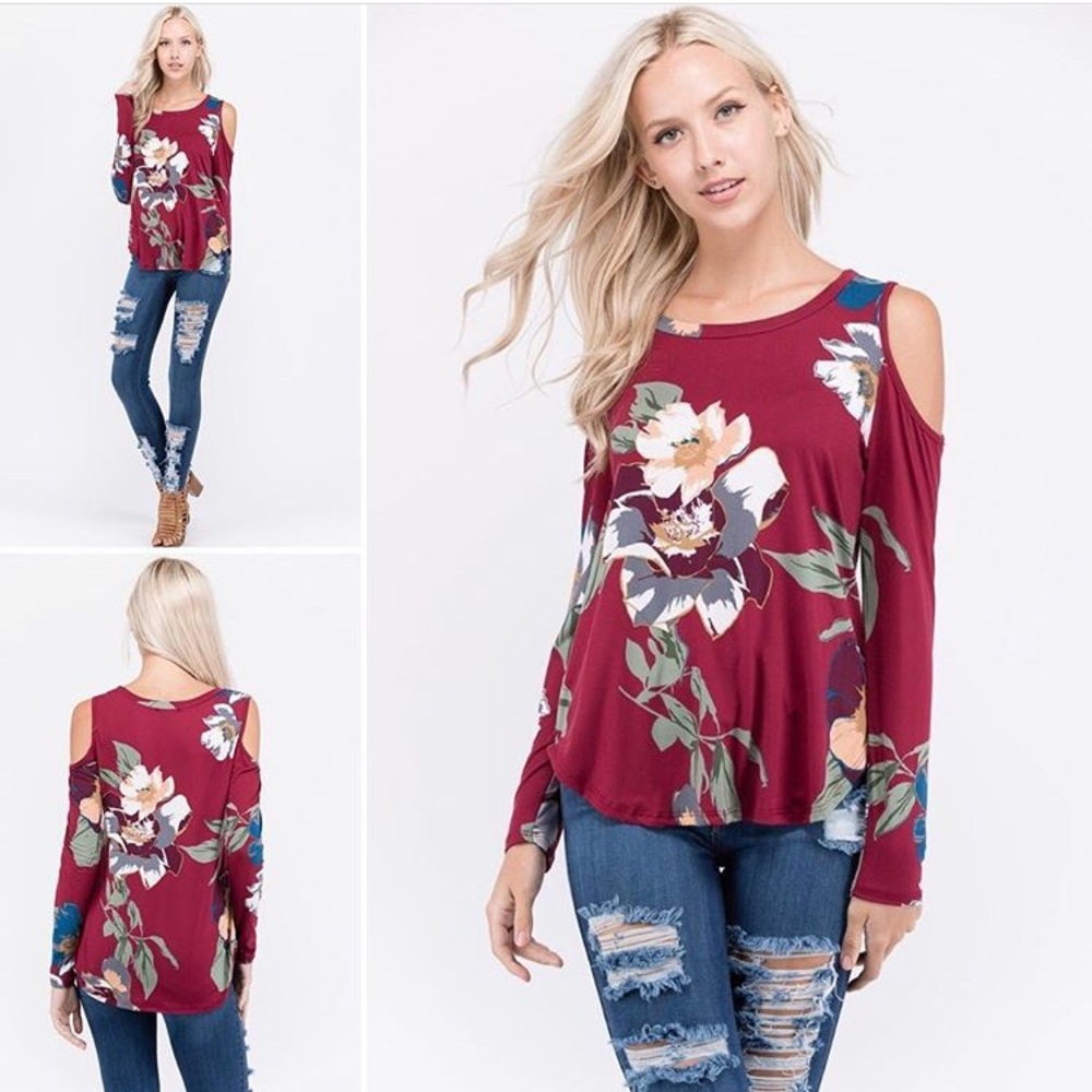 Floral cold shoulder